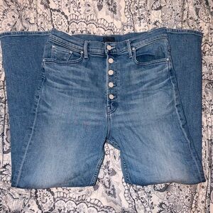 MOTHER The Pixie High Rise Button Fly Ankle Jeans Size 33